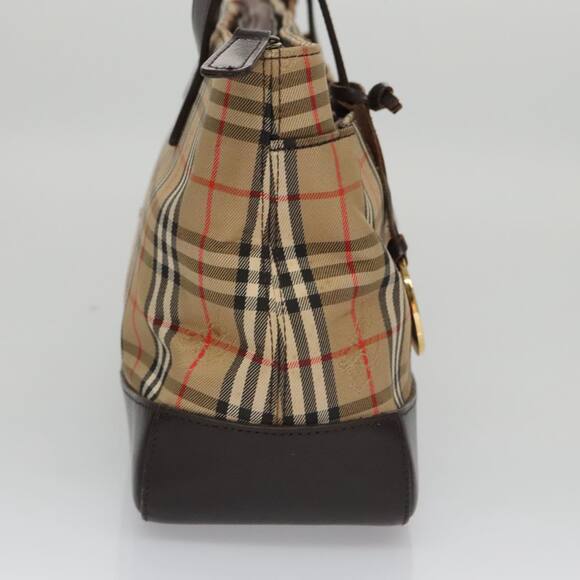 Burberry Nova Check Hand Bag Canvas Black Beige - Picture 4 of 16